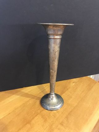 Vintage Sterling Silver Trumpet Vase 9 7/8”