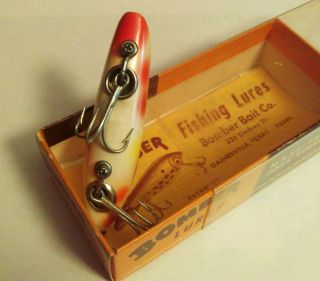 Vintage BOMBER JERK Saltwater Old Texas Fishing Lure Tackle w/ Box & Paperwork 5