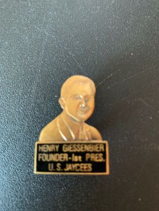 Henry Giessenbier U.  S.  Jaycees Pin Very Rare 1st President
