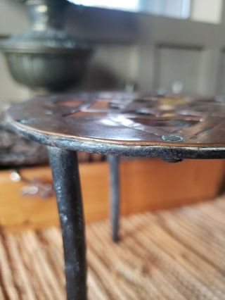 Antique Copper Plant Stand Hearts Handmade
