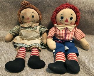 Vintage 1948 - 1966 Raggedy Ann And Andy Dolls From Knickerbocker