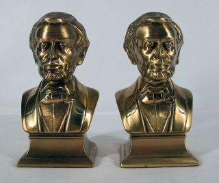 Vintage Abraham Lincoln Bust Bookends Based On Matthew Brady 1865 Photograph Yqz