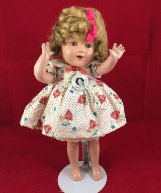 Vintage Shirley Temple Doll,  15 Inch,  No Visible Markings,  1950s (?)