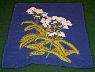 Stunnning Large Floral Crewel Panel,  French Knot Embroidery,  25 " X 21 ",  C1970