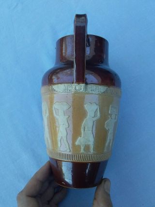 Antique Royal Doulton Lambeth Harvest Ware Jug Egyptian Theme Near Pottery 3