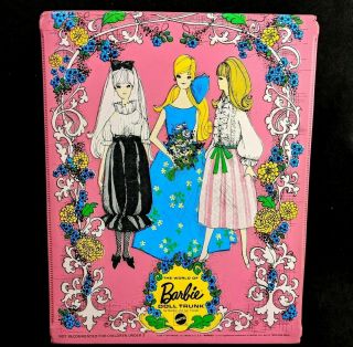 Vintage 1969 Pink World Of Barbie Doll And Friends Trunk Case W/ Handle