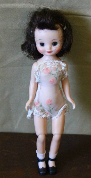 Vintage Betsy Mccall Doll 8 " In Nylon Chemise Shoes And Socks