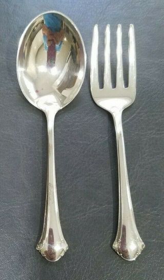 Towle Chippendale Sterling Silver 2 piece Baby Set Infant Spoon and Fork Set 2