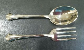 Towle Chippendale Sterling Silver 2 piece Baby Set Infant Spoon and Fork Set 4