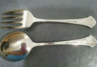 Towle Chippendale Sterling Silver 2 piece Baby Set Infant Spoon and Fork Set 5