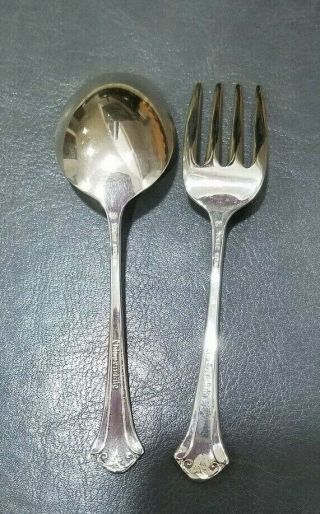Towle Chippendale Sterling Silver 2 piece Baby Set Infant Spoon and Fork Set 6