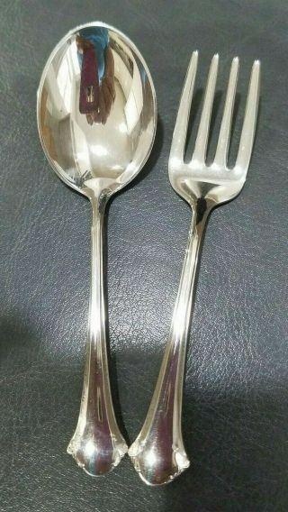Towle Chippendale Sterling Silver 2 piece Baby Set Infant Spoon and Fork Set 7