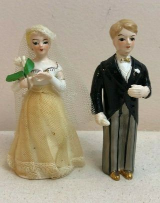 Vintage Bride And Groom Cake Topper