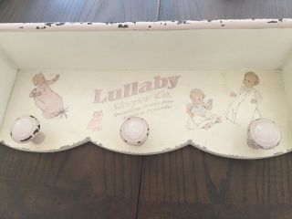 Vintage Shabby Chic Wood Wall Shelf Soft Pink And Ivory Baby Girls Room
