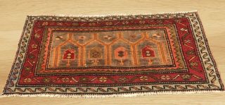 Authentic Hand Knotted Vintage Persian Heriz Wool Area Rug 3 X 2 Ft (6168)