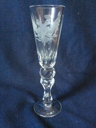 Russian Imperial Wine Glass Double Head Eagle And Initial E