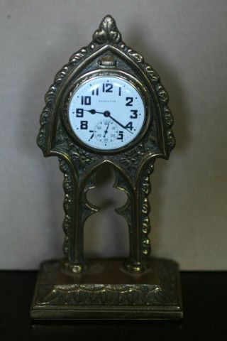 Vintage Brass Pocket Watch Stand Desk Holder Display