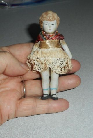 Antique Detailed Small Bisque Doll - Dollhouse - Outfit