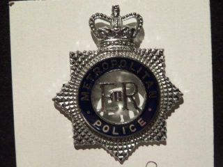 Obsolete Metropolitan Police Post - Wwii Chrome & Enamel Cap Badge