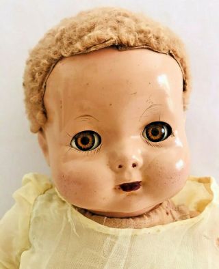 Ant Effanbee Google Eyes Baby Doll W/caracurl Wig 19 "