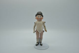 Antique Germany Porcelain Bisque Doll Boy With Cap