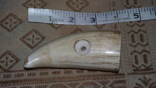 19th Century Faux Whale Tooth.  Scrimshaw