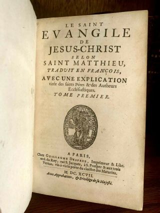1697 The Saint Evangile Of Jesus Christ According To Saint Matthew
