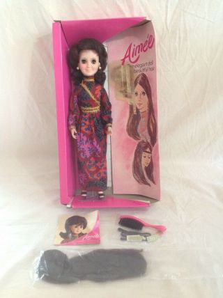 Classic 70s Vintage 1972 Mib Hasbro Aimee The Elegant Doll With Hair
