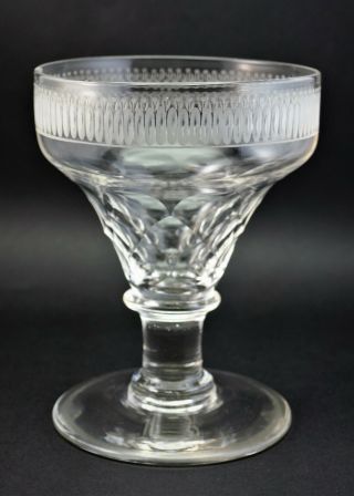 C1800,  Antique 19thc Georgian George Iii Large Engraved And Cut Glass Rummer