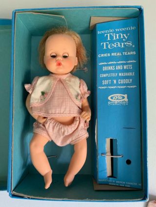 Vintage 1964 American Character Teenie Weenie Tiny Tears Doll With Accessories