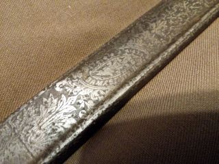 Old Antique Damascus steel Sword Sabre Blade 4