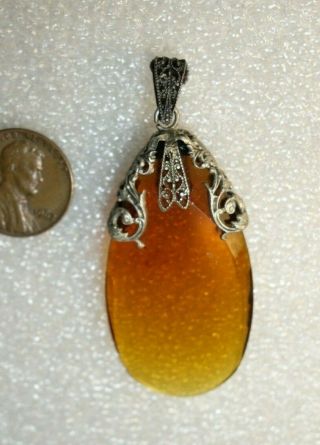 Vintage Czech Art Deco Glass Jewelry Piece Deco Design Pendant