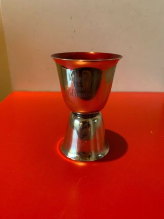 Vintage Reed & Barton Red And Green Enameled Silverplate Jigger 231 Barware