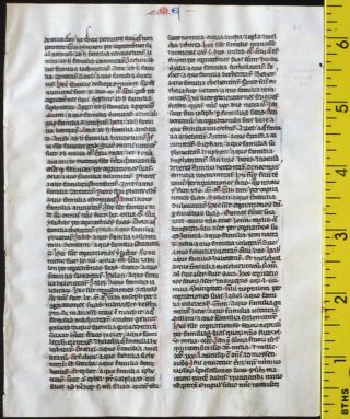 Early ca.  1250 Bible manuscript leaf in Latin on very fine vellum,  Numbers 26 - 28 2