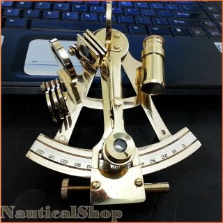 4 " Solid Brass Sextant Nautical Marine Instrument Astrolabe Ships Maritime Gift