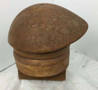 Antique Hat Block Mold Form Beret Small 4 Piece Puzzle