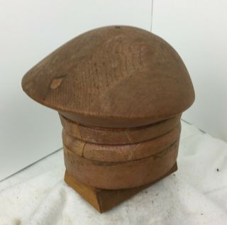Antique Hat Block Mold Form Beret Small 4 Piece Puzzle 3