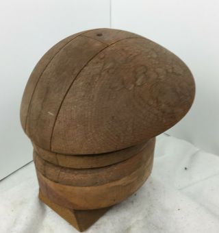 Antique Hat Block Mold Form Beret Small 4 Piece Puzzle 4