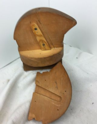 Antique Hat Block Mold Form Beret Small 4 Piece Puzzle 5