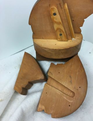 Antique Hat Block Mold Form Beret Small 4 Piece Puzzle 6