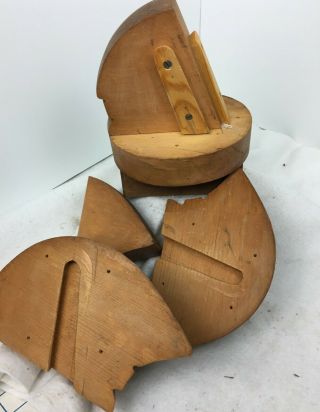 Antique Hat Block Mold Form Beret Small 4 Piece Puzzle 7