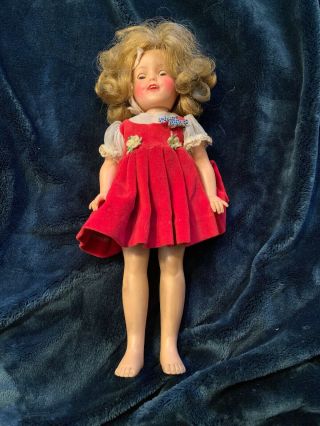 Ideal Shirley Temple Vinyl Doll With Teeth Vintage 11 1/2 " Jointed