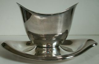 Mcm Deco Flair 1847 Rogers Bros Gravy Boat Bowl W/ Uderplate Scarce Exc Cond.