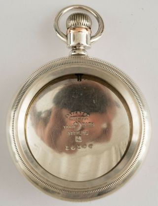 Antique Sterling Silver 18 Size Swing Out Pocket Watch Case With Lever Cutout