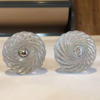 Set Of 2 Antique Clear Glass Knobs Glass Drawer Pulls - 1 3/4” 63 2