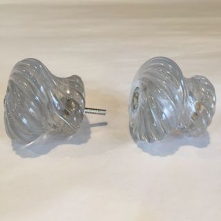 Set Of 2 Antique Clear Glass Knobs Glass Drawer Pulls - 1 3/4” 63 3