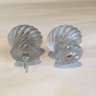 Set Of 2 Antique Clear Glass Knobs Glass Drawer Pulls - 1 3/4” 63 4