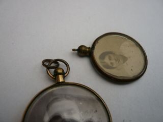 2 X ANTIQUE VICTORIAN OLD ROLLED GOLD NECKLACE PENDANT PHOTO PICTURE LOCKET 4