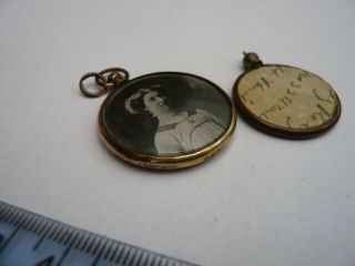 2 X ANTIQUE VICTORIAN OLD ROLLED GOLD NECKLACE PENDANT PHOTO PICTURE LOCKET 6