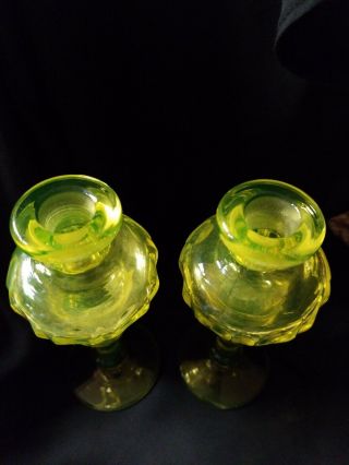 Antique Uranium / Vaseline Glass Par - fum Bottles 3